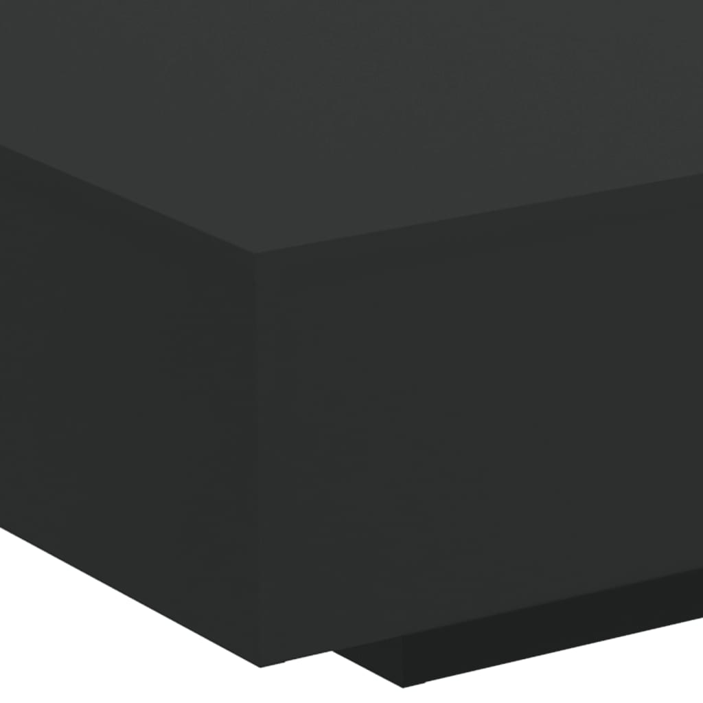 Salongbord Sofabord Svart med LED-lys 85x55x31 cm