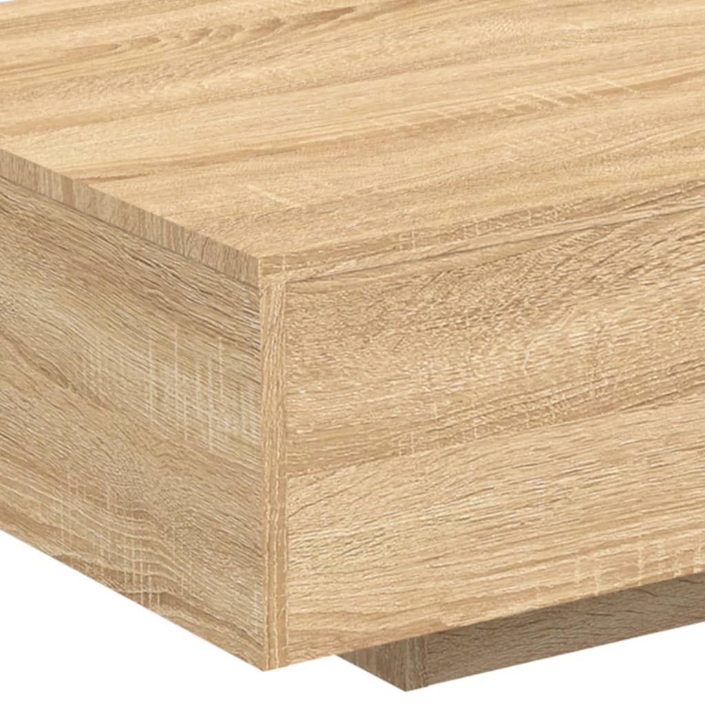Salongbord Sofabord Sonoma Eik med LED-lys 85x55x31 cm