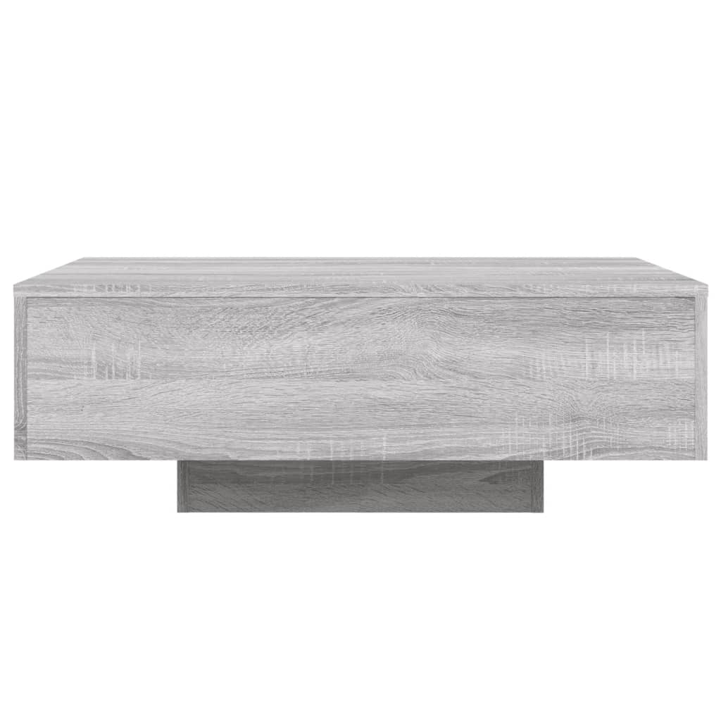 Salongbord Sofabord Sonoma Grå med LED-lys 85x55x31 cm