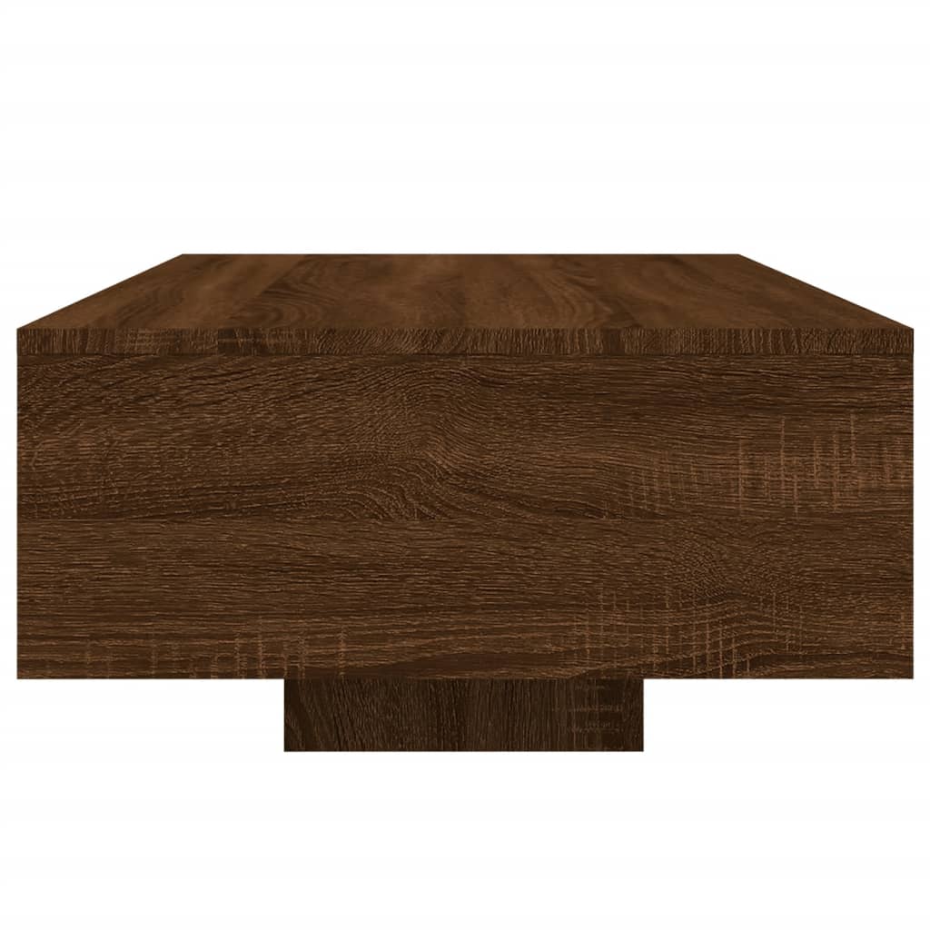 Salongbord Sofabord Brun Eik med LED-lys 85x55x31 cm