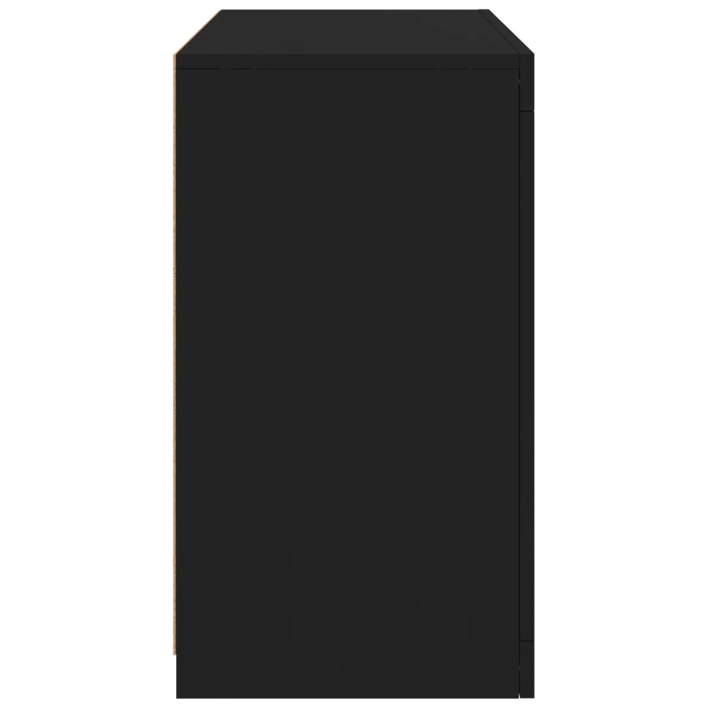 Skjenk Svart med LED-lys 60,5x37x67 cm
