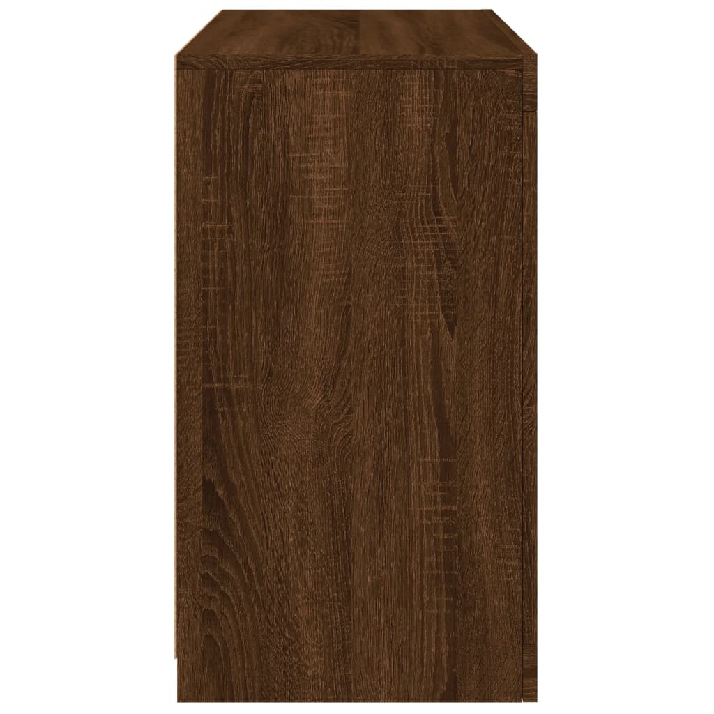 Skjenk Brun Eik med LED-lys 60,5x37x67 cm