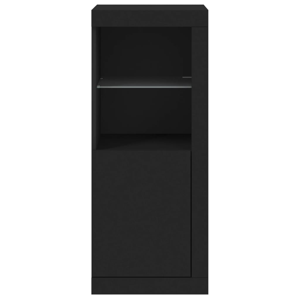 Skjenk Svart med LED-lys 41x37x100 cm