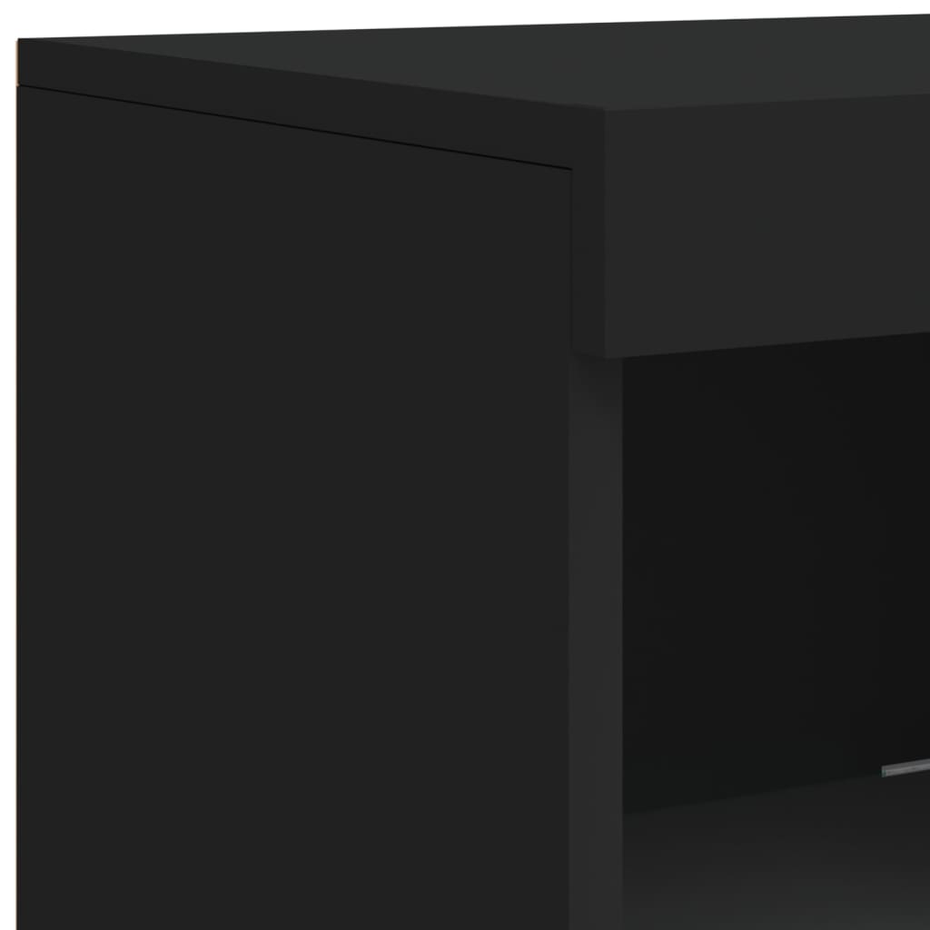 Skjenk Svart med LED-lys 41x37x100 cm