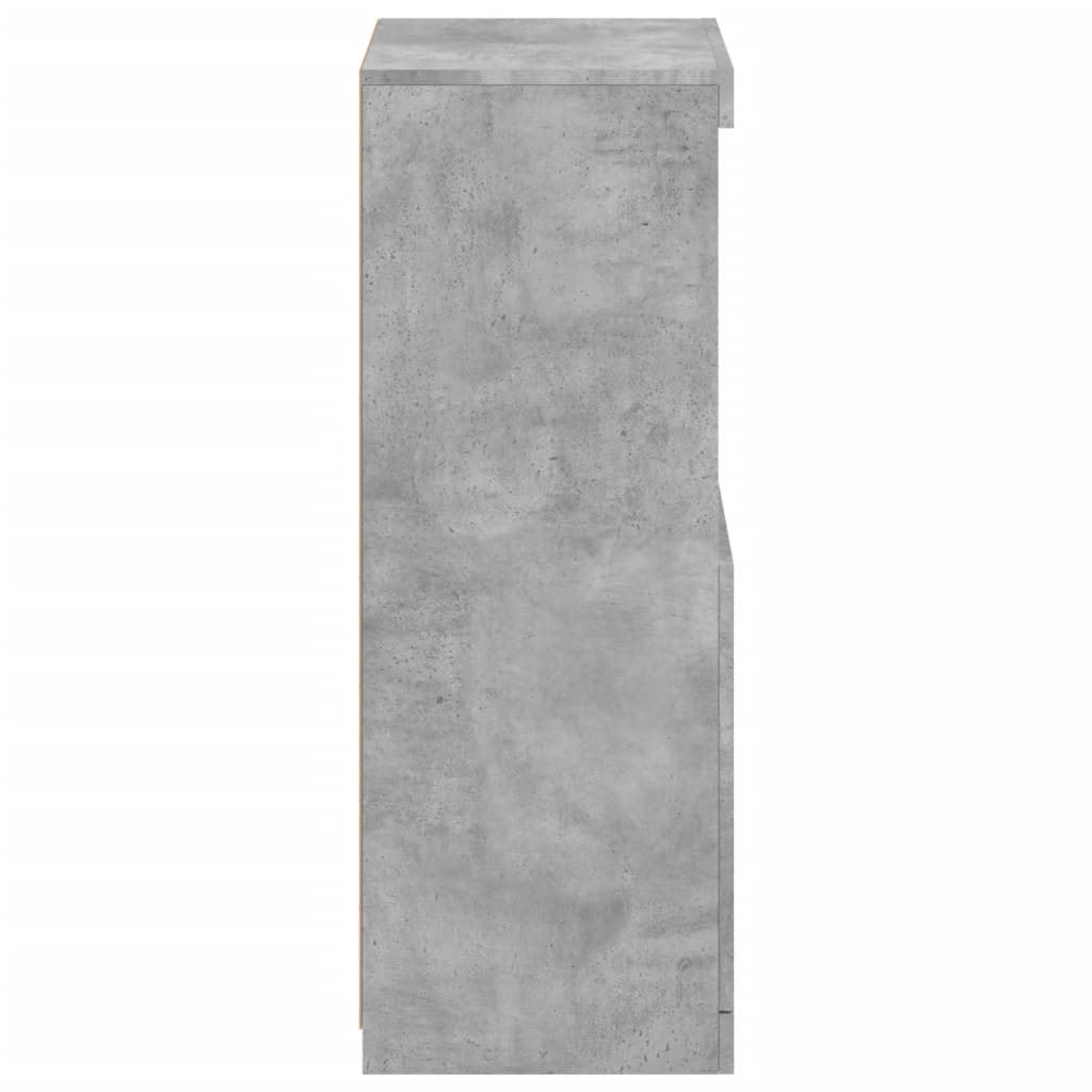Skjenk Betonggrå med LED-lys 41x37x100 cm