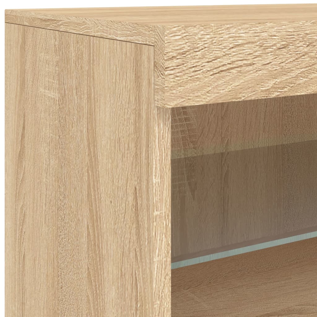 Skjenk Sonoma Eik med LED-lys 60x37x67 cm