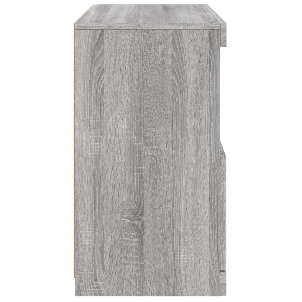 Skjenk Sonoma Grå med LED-lys 60x37x67 cm