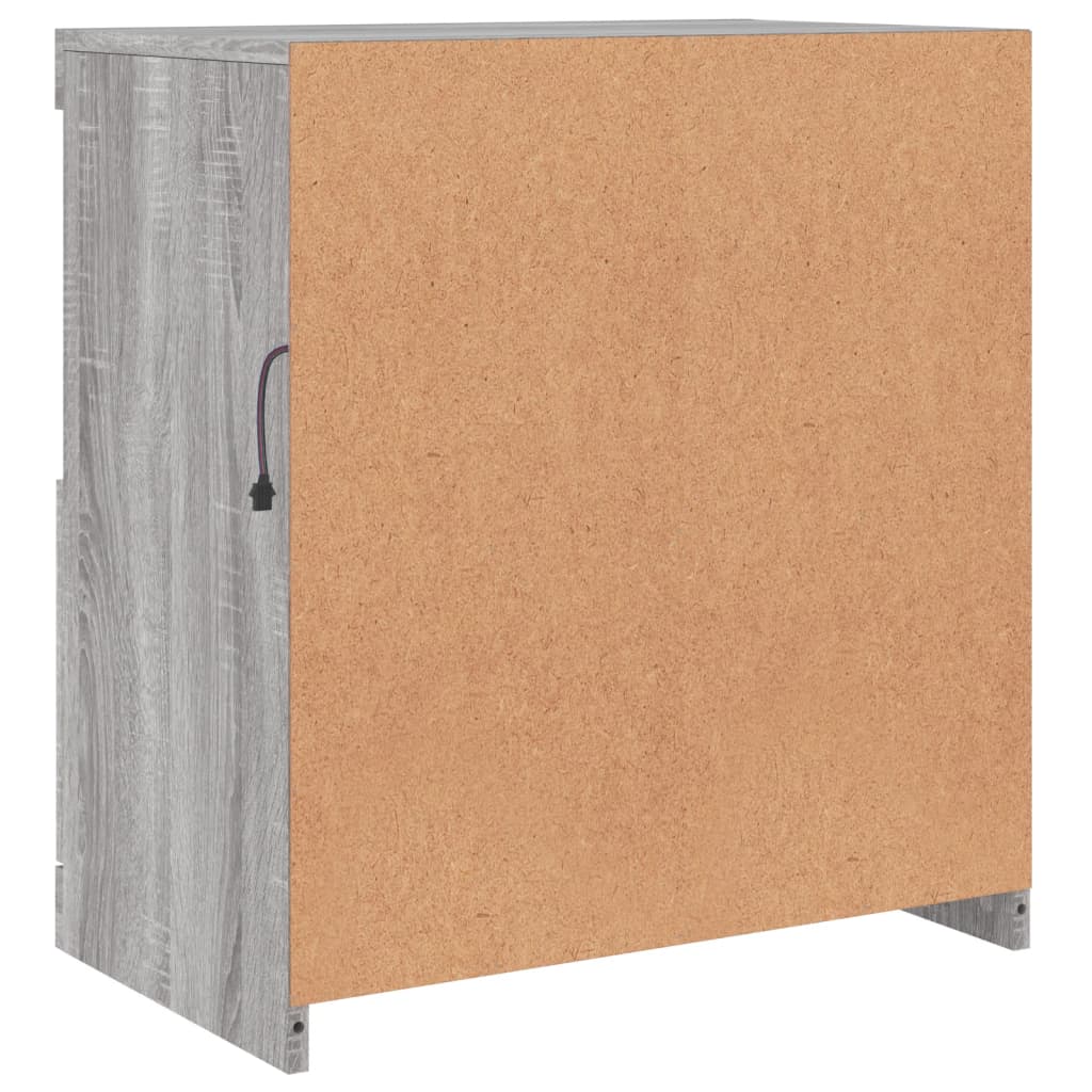 Skjenk Sonoma Grå med LED-lys 60x37x67 cm