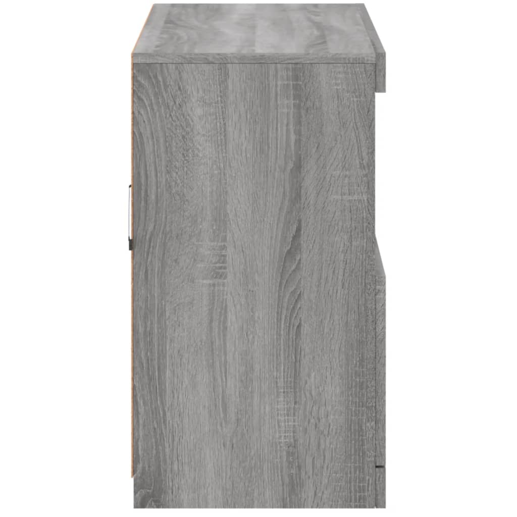 Skjenk Sonoma Grå med LED-lys 81x37x67 cm