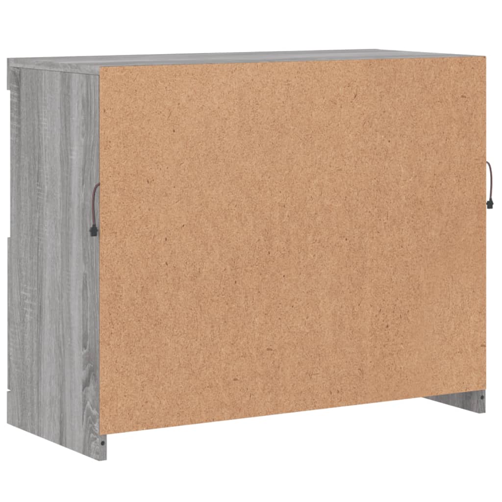Skjenk Sonoma Grå med LED-lys 81x37x67 cm