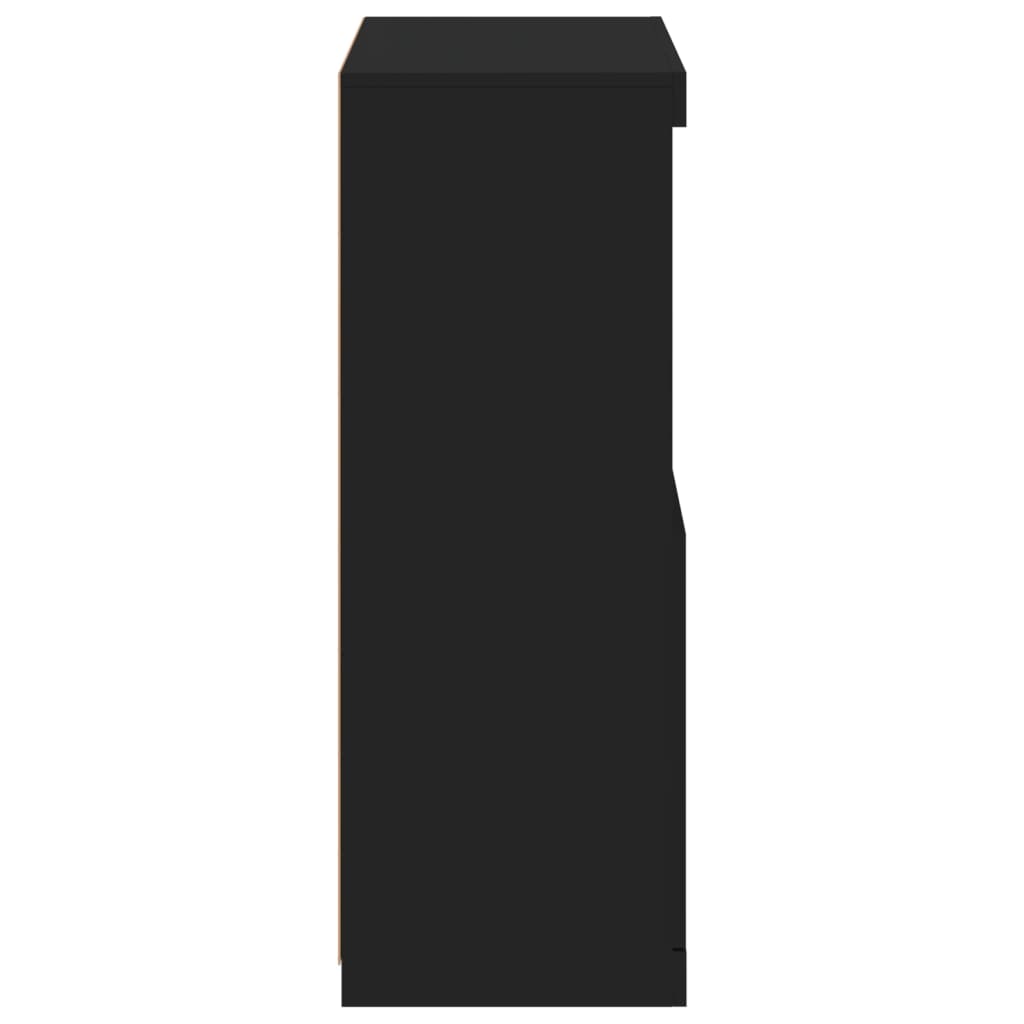 Skjenk Svart med LED-lys 60,5x37x100 cm