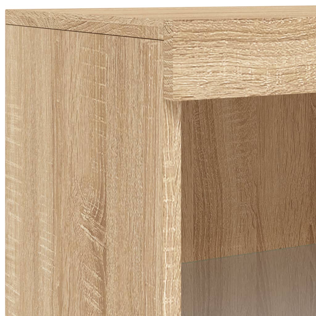Skjenk Sonoma Eik med LED-lys 60,5x37x100 cm