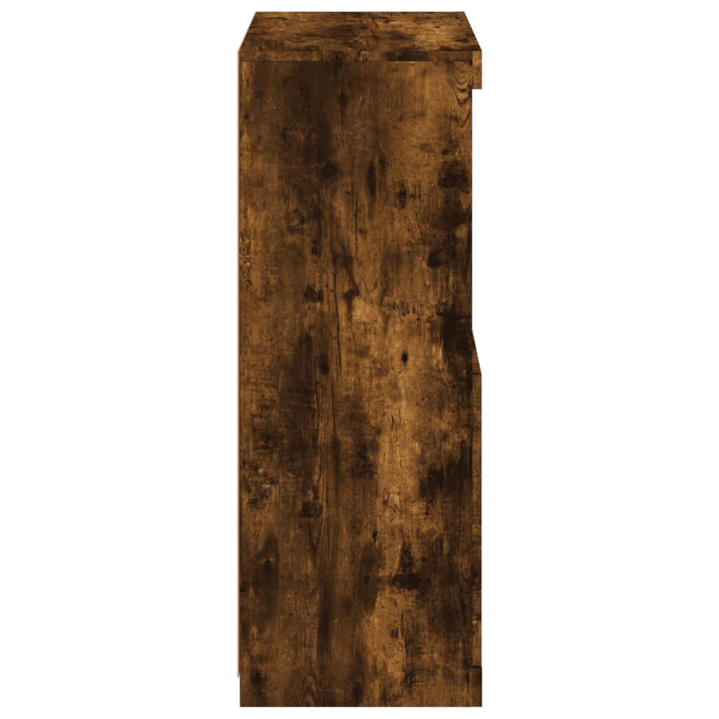 Skjenk Røkt Eik med LED-lys 60,5x37x100 cm