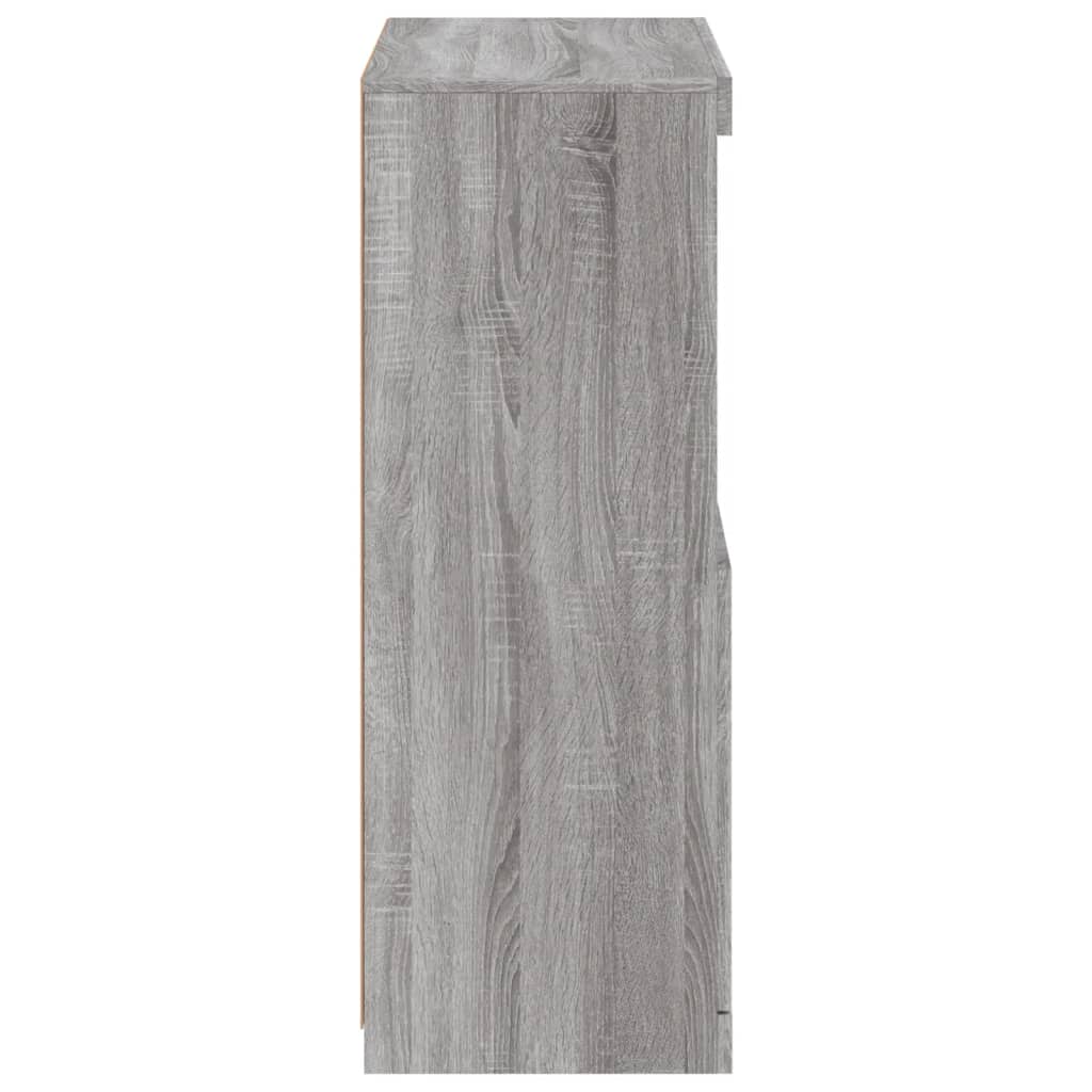 Skjenk Sonoma Grå med LED-lys 60,5x37x100 cm
