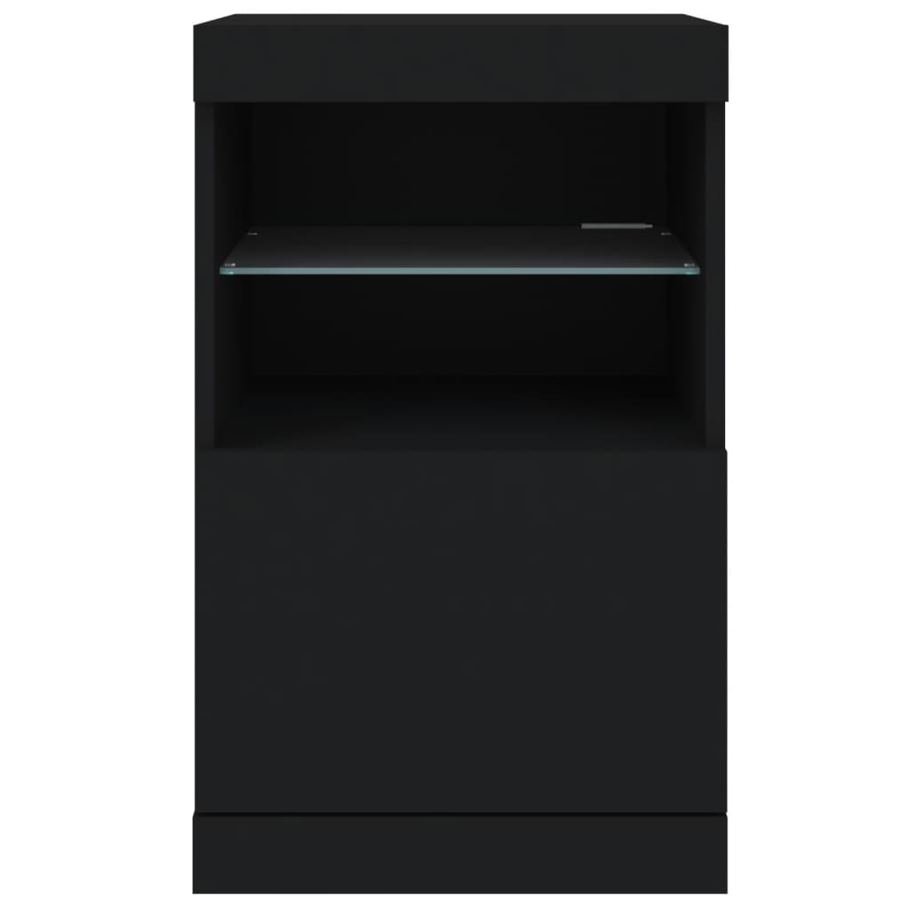 Skjenk Svart med LED-lys 41x37x67 cm