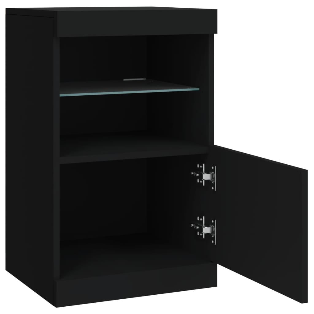 Skjenk Svart med LED-lys 41x37x67 cm