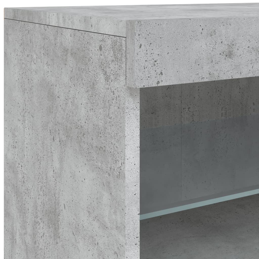 Skjenk Betonggrå med LED-lys 41x37x67 cm