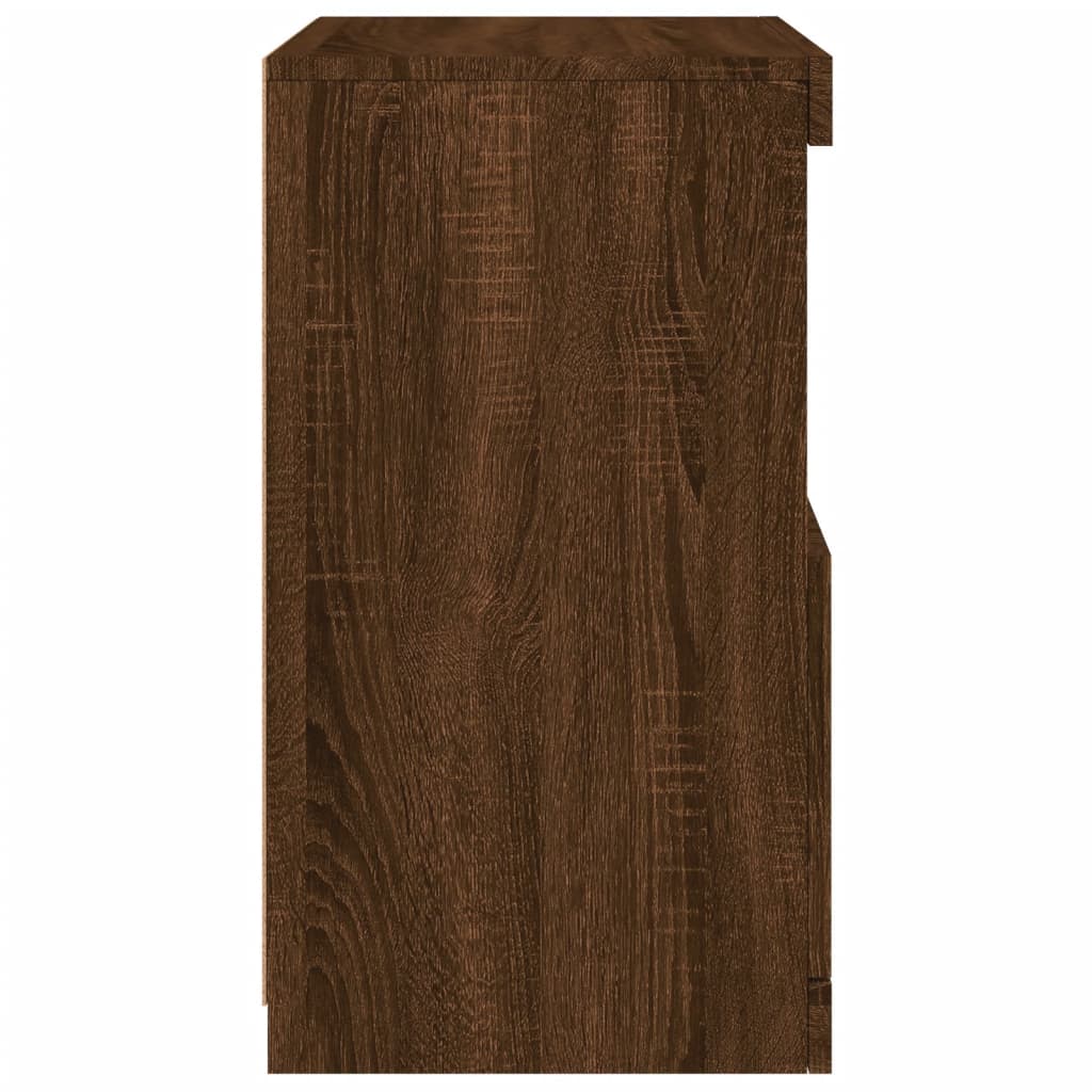 Skjenk Brun Eik med LED-lys 41x37x67 cm