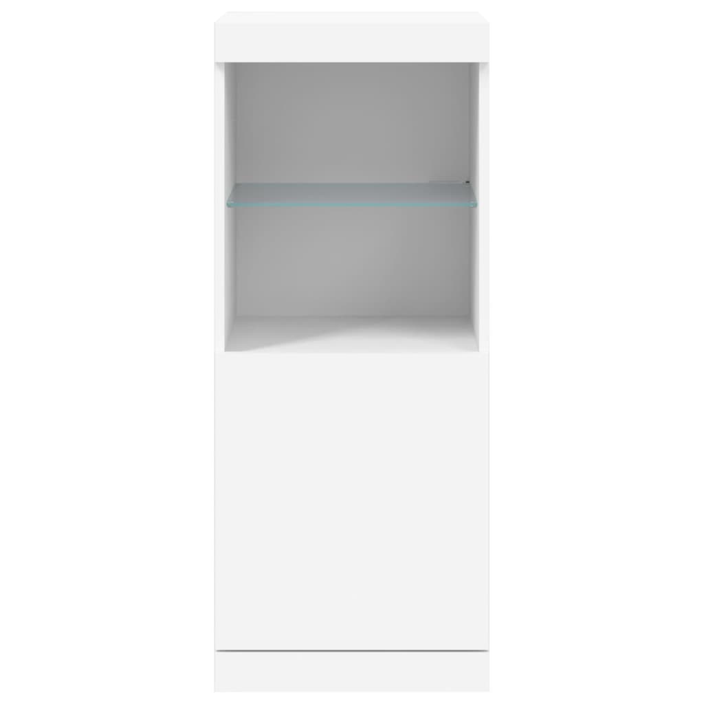 Skjenk Hvit med LED-lys 41x37x100 cm