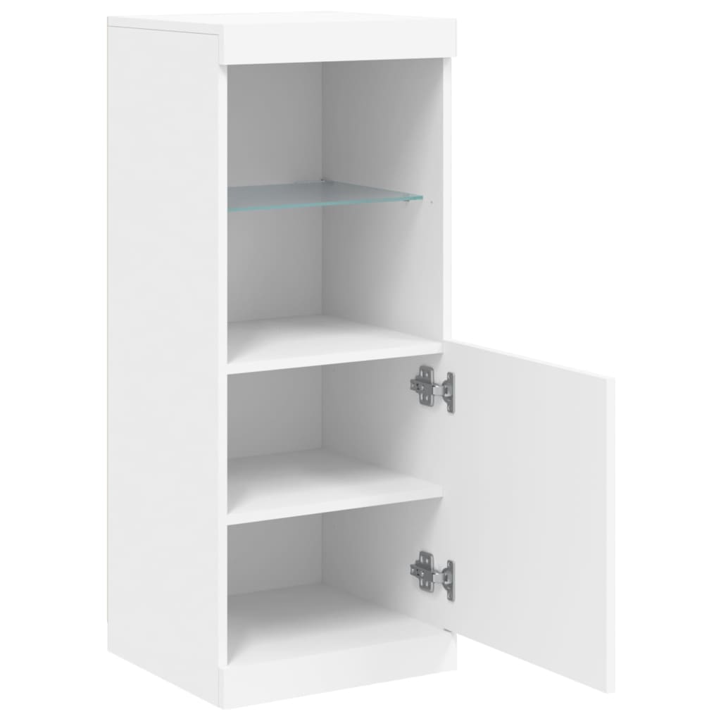 Skjenk Hvit med LED-lys 41x37x100 cm