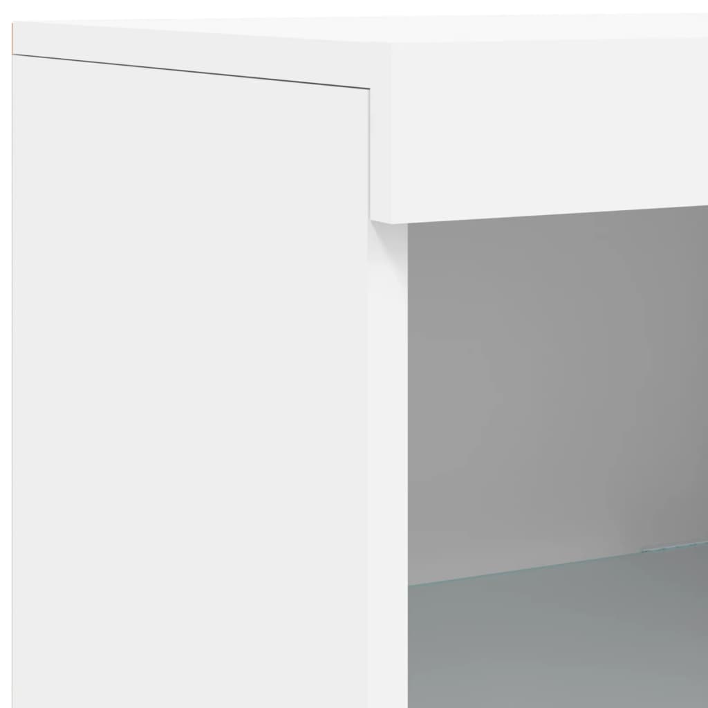 Skjenk Hvit med LED-lys 41x37x100 cm