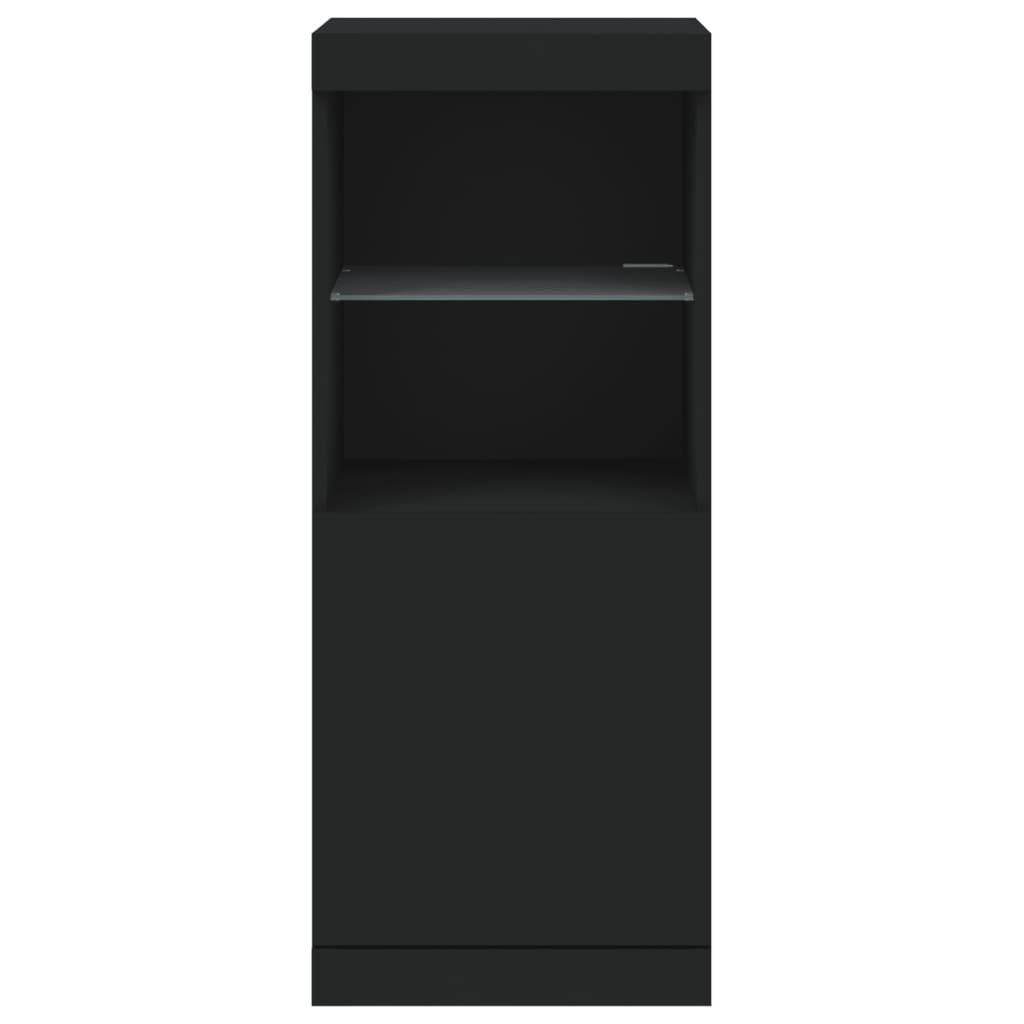 Skjenk Svart med LED-lys 41x37x100 cm