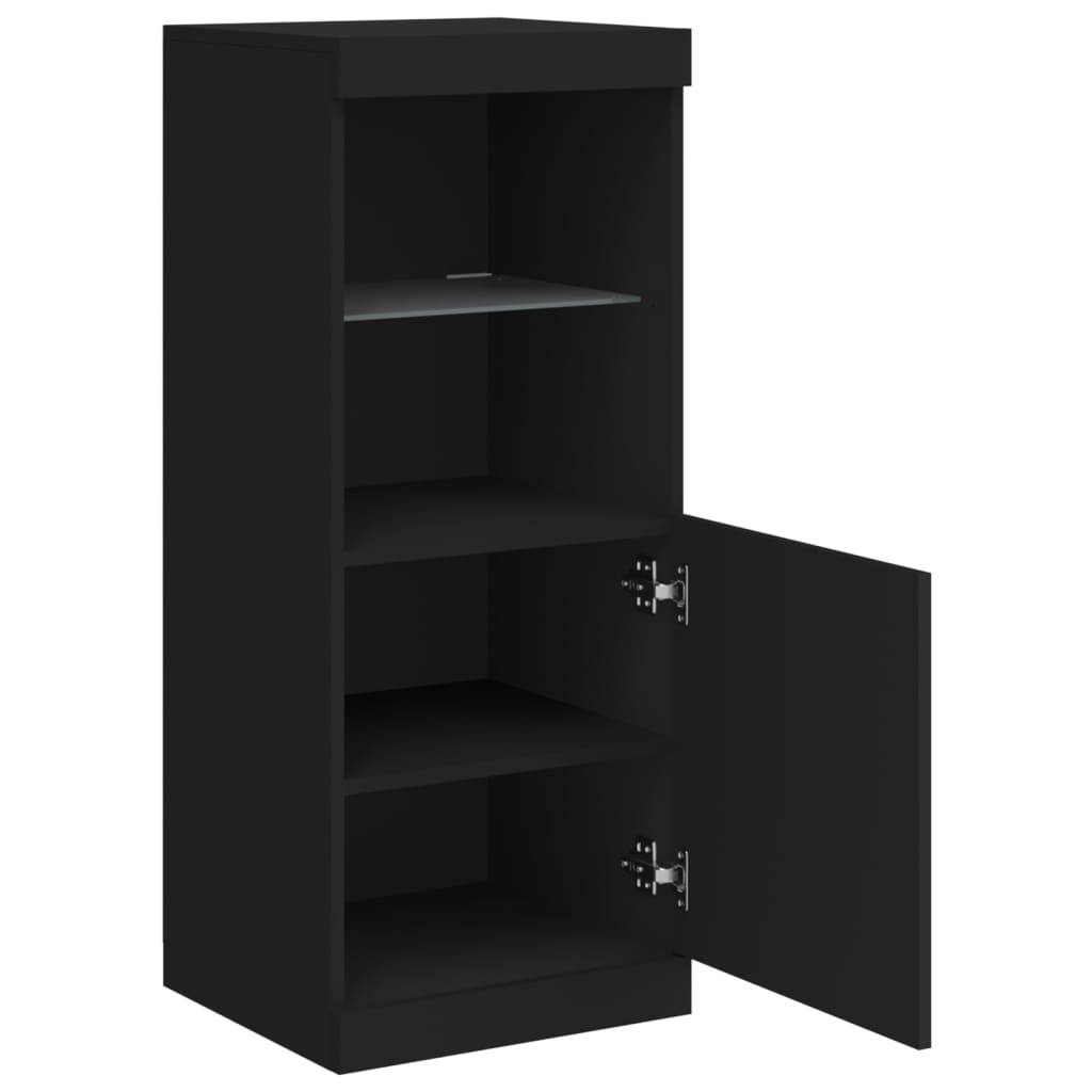 Skjenk Svart med LED-lys 41x37x100 cm