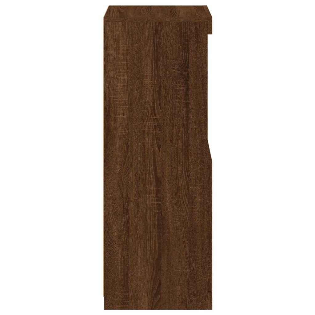 Skjenk Brun Eik med LED-lys 41x37x100 cm