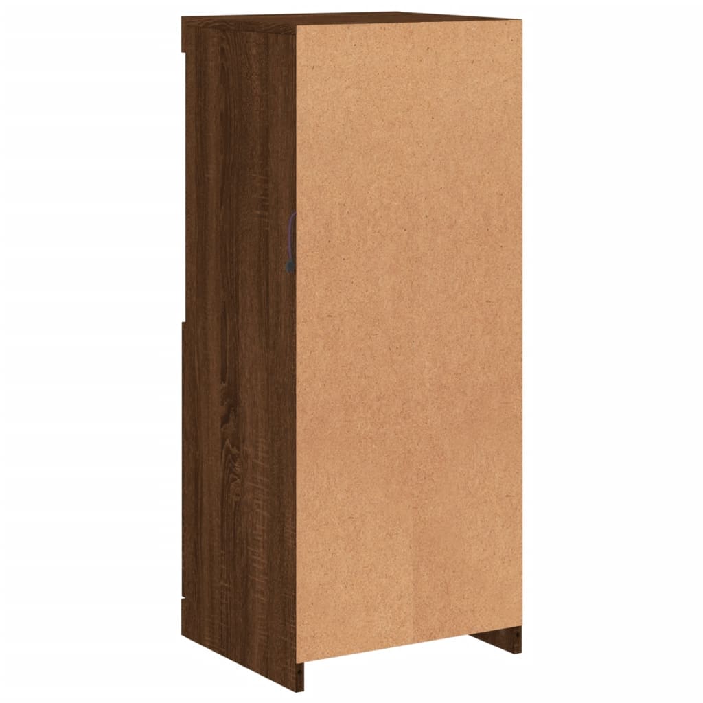 Skjenk Brun Eik med LED-lys 41x37x100 cm