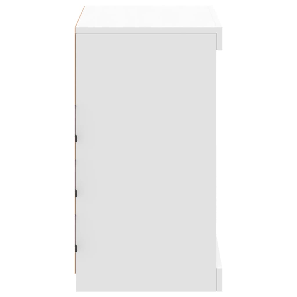 Skjenk Hvit med LED-lys 60,5x37x67 cm