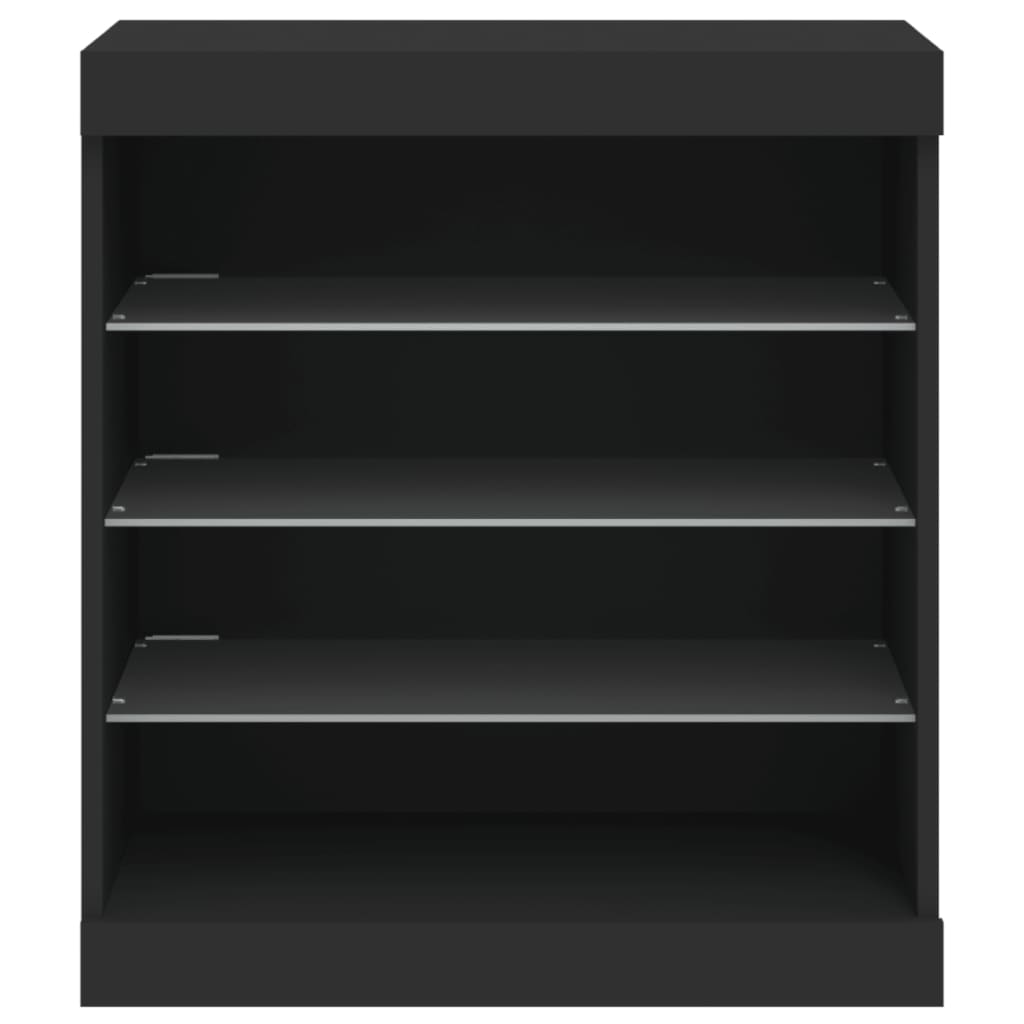 Skjenk Svart med LED-lys 60,5x37x67 cm