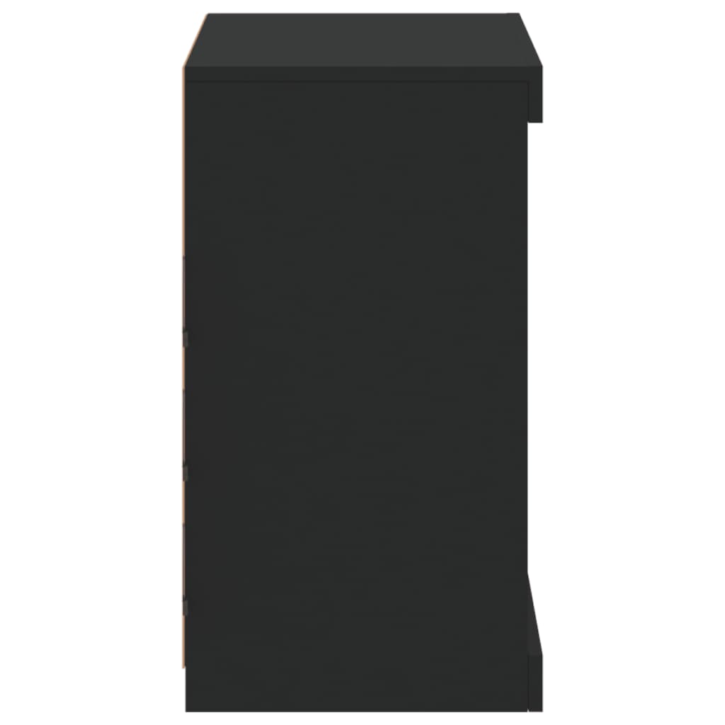 Skjenk Svart med LED-lys 60,5x37x67 cm
