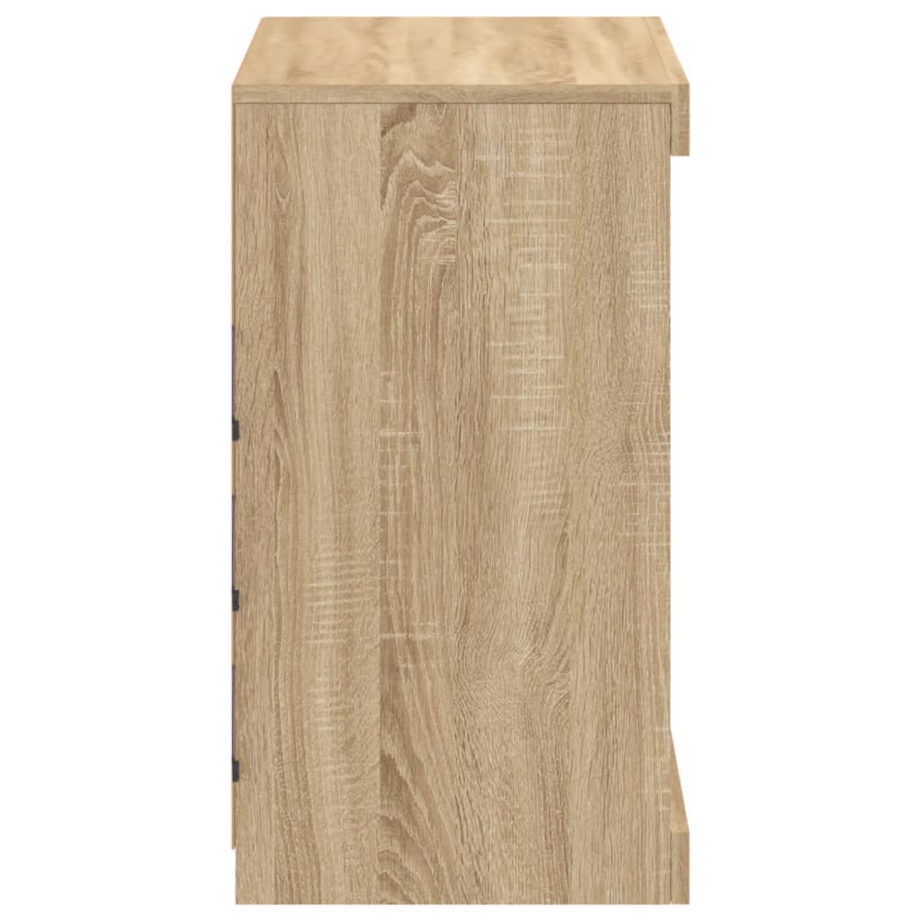 Skjenk Sonoma Eik med LED-lys 60,5x37x67 cm