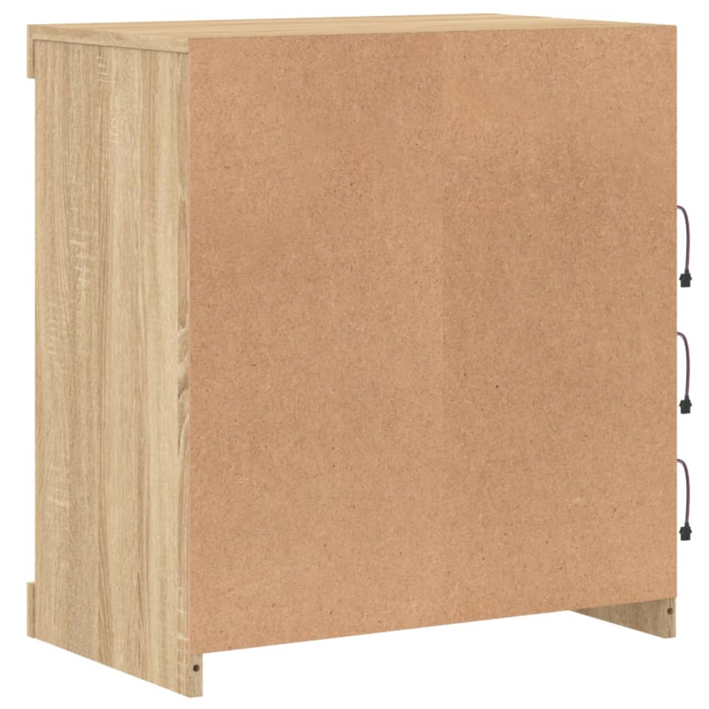Skjenk Sonoma Eik med LED-lys 60,5x37x67 cm