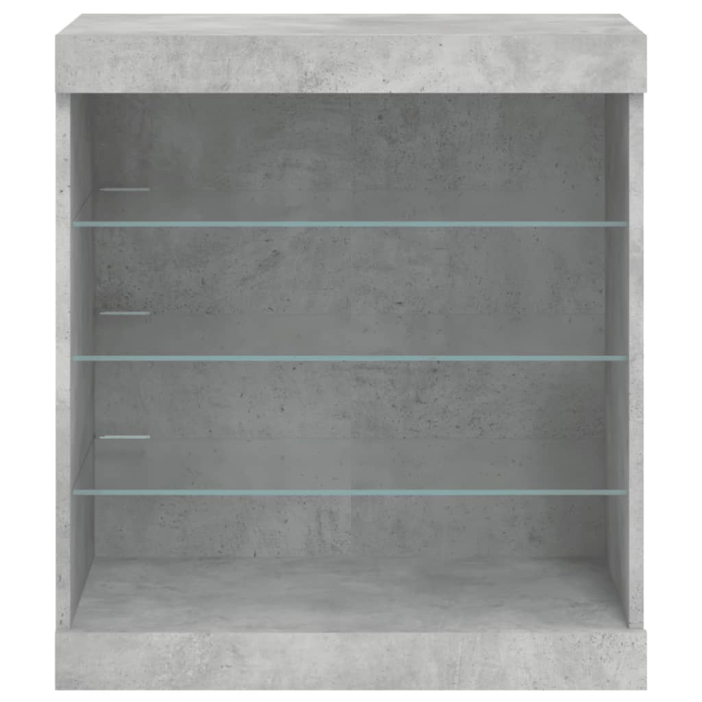 Skjenk Betonggrå med LED-lys 60,5x37x67 cm
