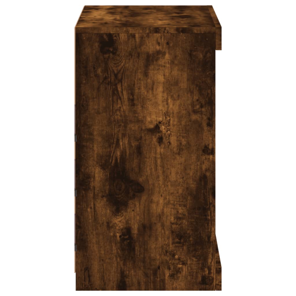 Skjenk Røkt Eik med LED-lys 60,5x37x67 cm