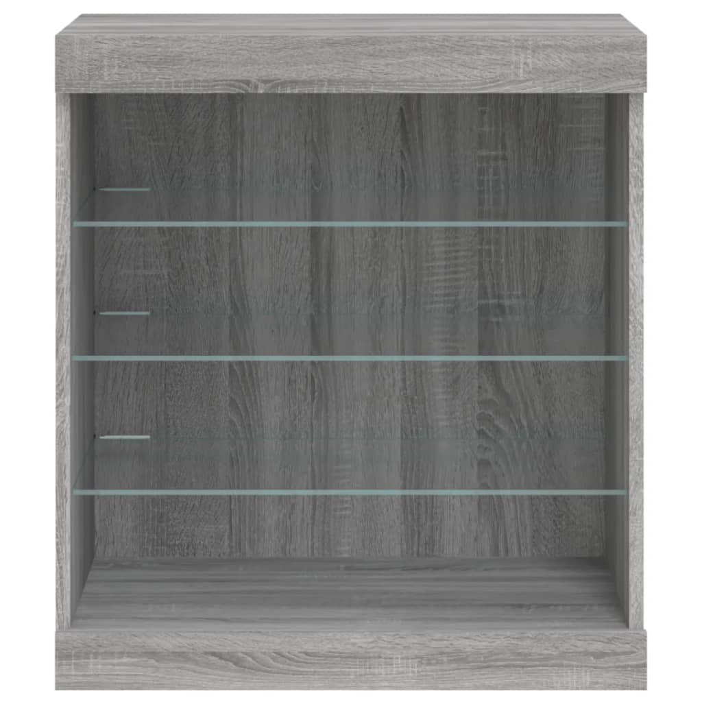 Skjenk Sonoma Grå med LED-lys 60,5x37x67 cm