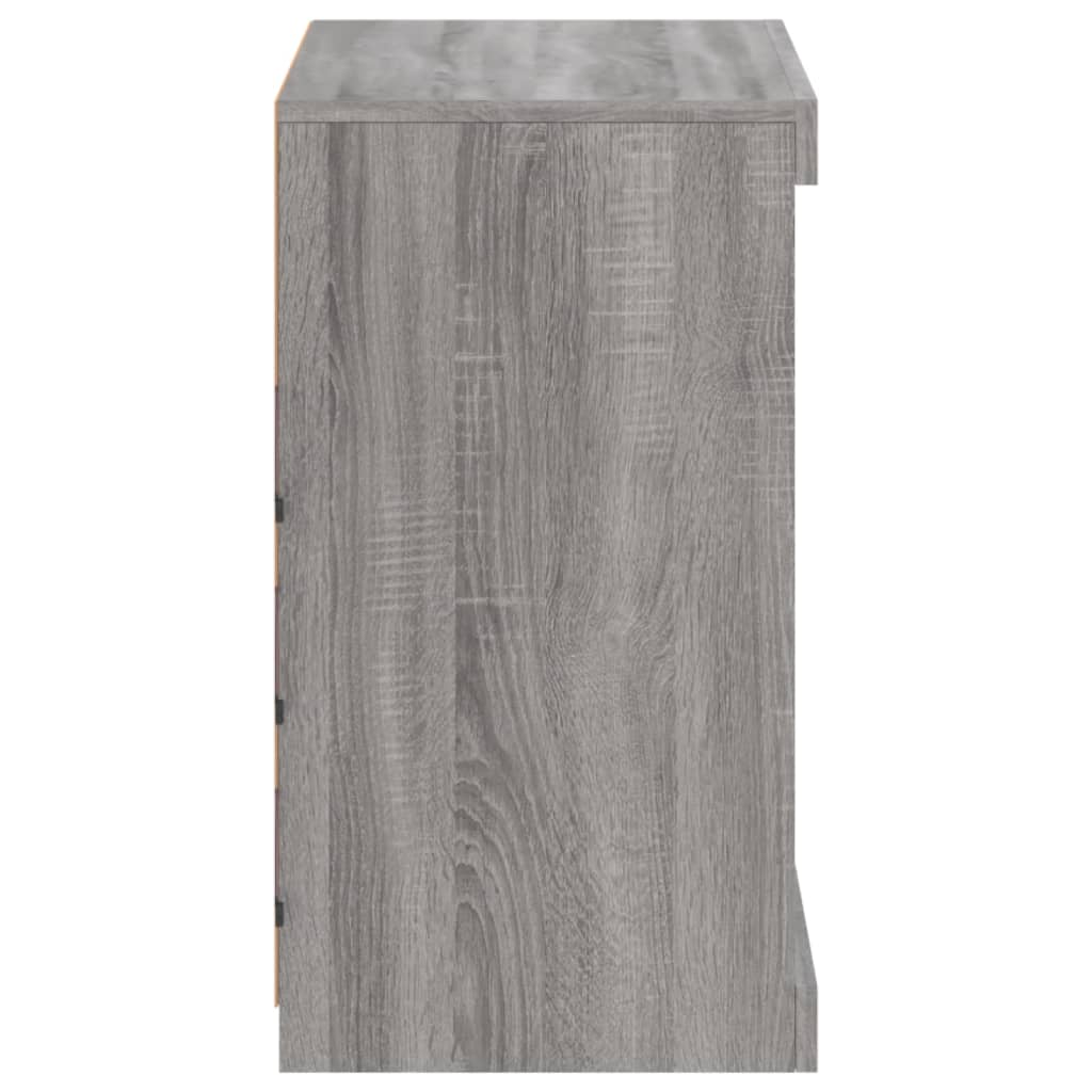 Skjenk Sonoma Grå med LED-lys 60,5x37x67 cm