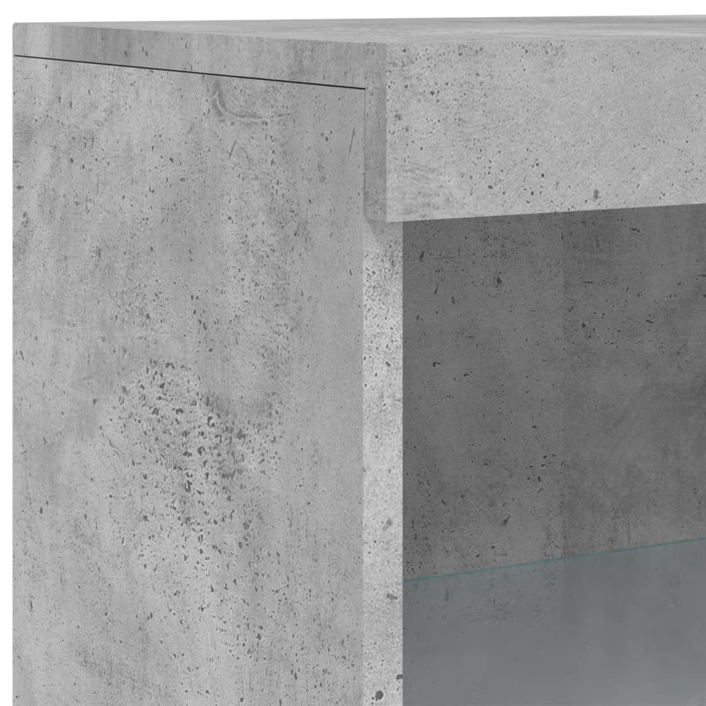 Skjenk Betonggrå med LED-lys 60,5x37x100 cm