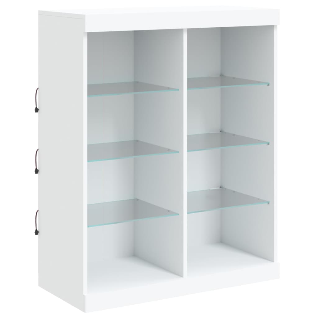 Skjenk Hvit med LED-lys 81x37x100 cm
