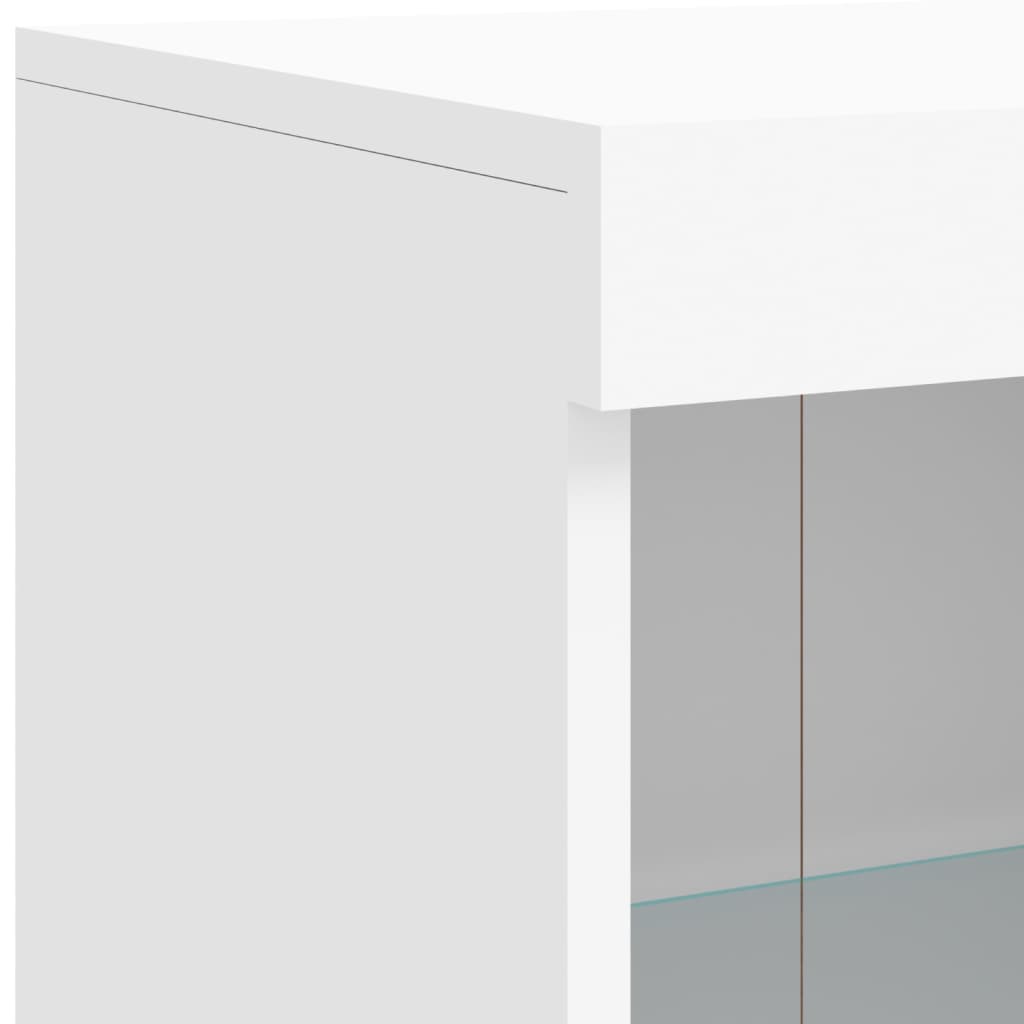 Skjenk Hvit med LED-lys 81x37x100 cm