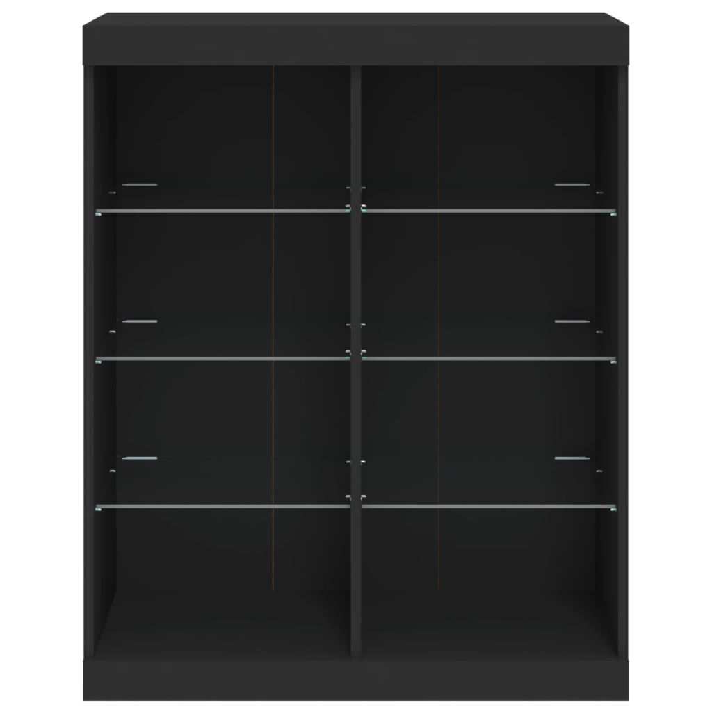 Skjenk Svart med LED-lys 81x37x100 cm