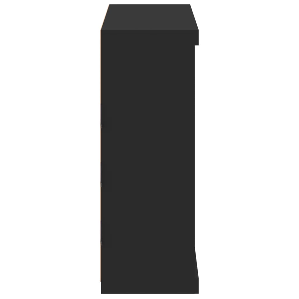 Skjenk Svart med LED-lys 81x37x100 cm