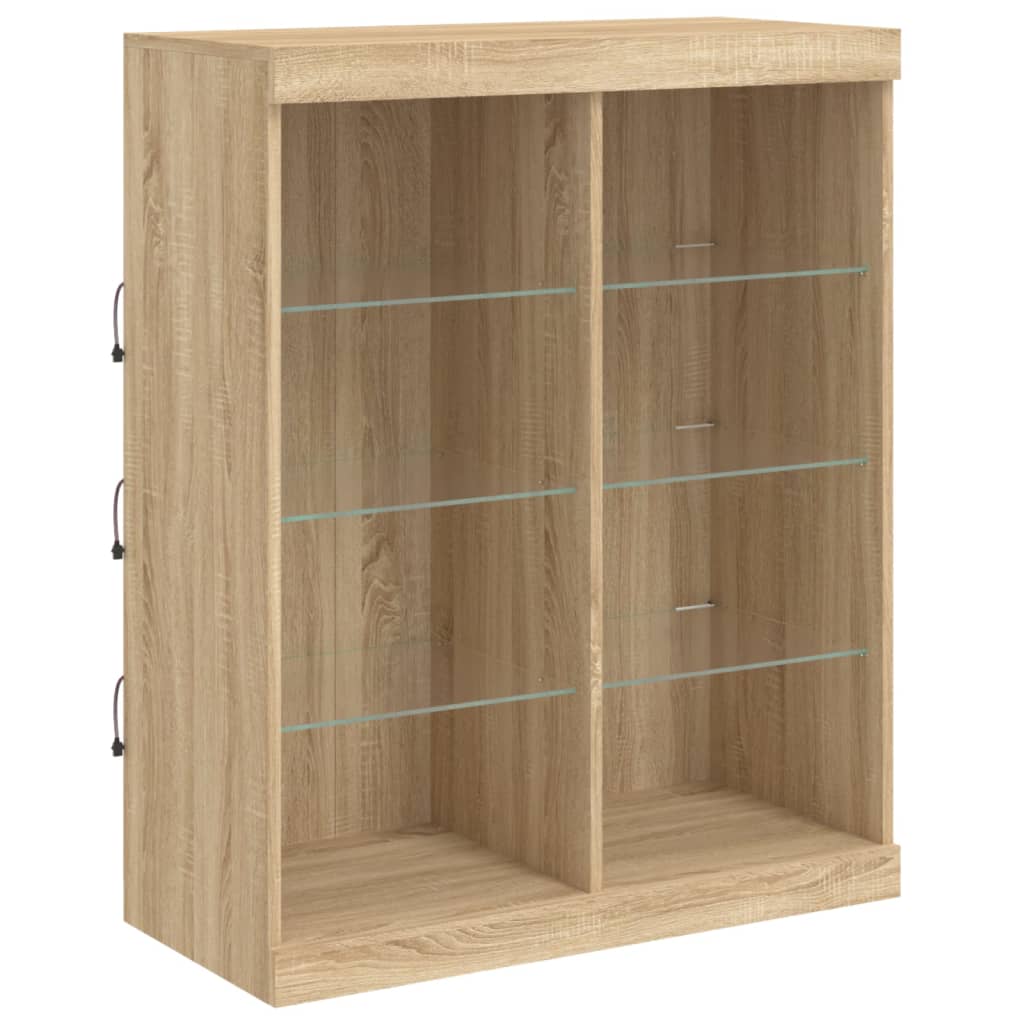 Skjenk Sonoma Eik med LED-lys 81x37x100 cm