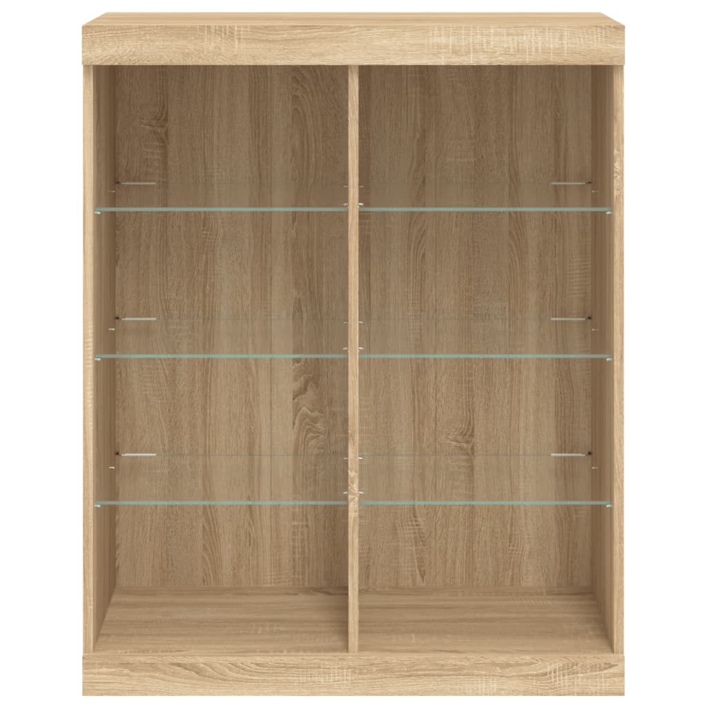 Skjenk Sonoma Eik med LED-lys 81x37x100 cm