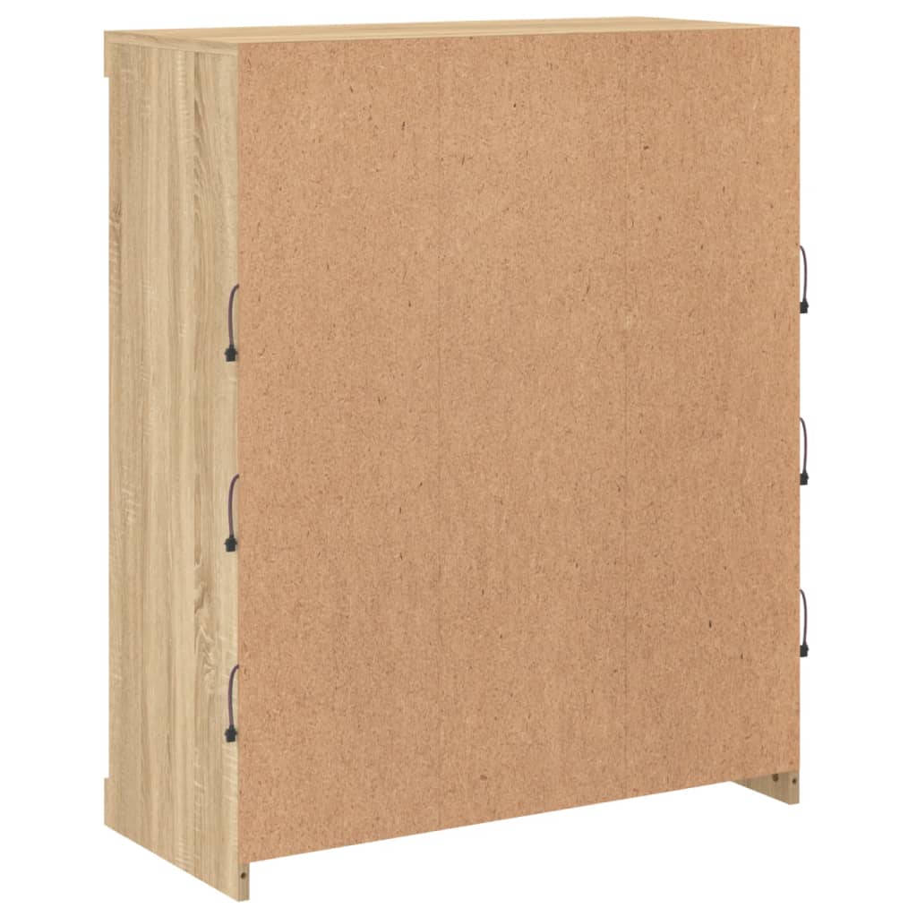 Skjenk Sonoma Eik med LED-lys 81x37x100 cm