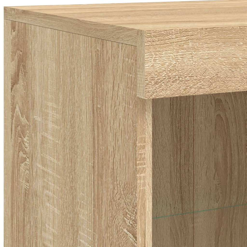 Skjenk Sonoma Eik med LED-lys 81x37x100 cm