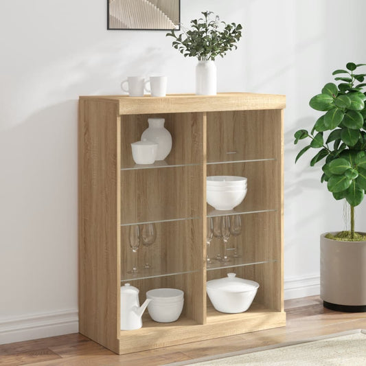 Skjenk Sonoma Eik med LED-lys 81x37x100 cm