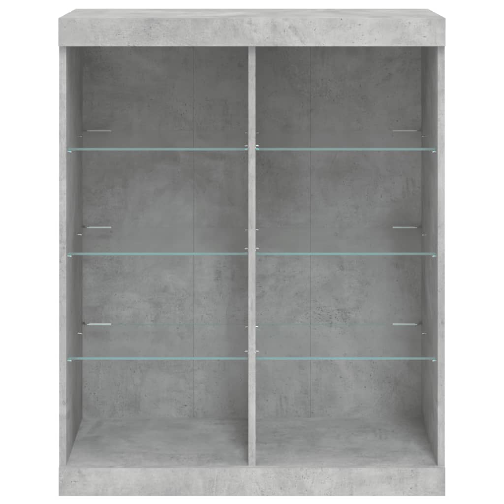 Skjenk Betonggrå med LED-lys 81x37x100 cm