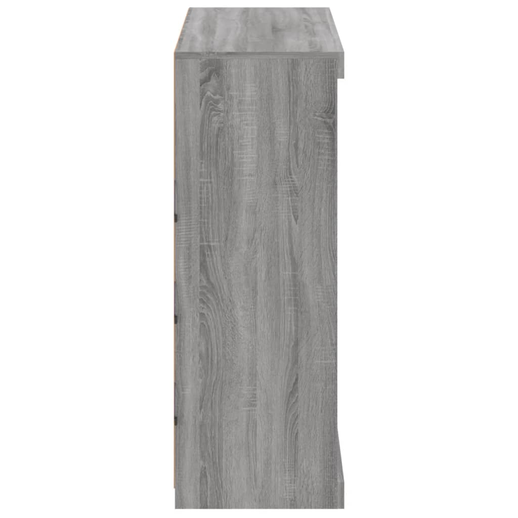 Skjenk Sonoma Grå med LED-lys 81x37x100 cm